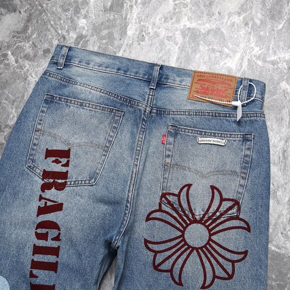 Chrome Heart Leather Patch Jeans - Picture 10 of 10